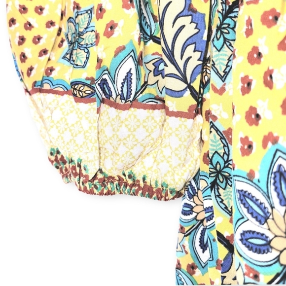 Boho Baybydoll Border Print Dress S - Picture 5 of 10